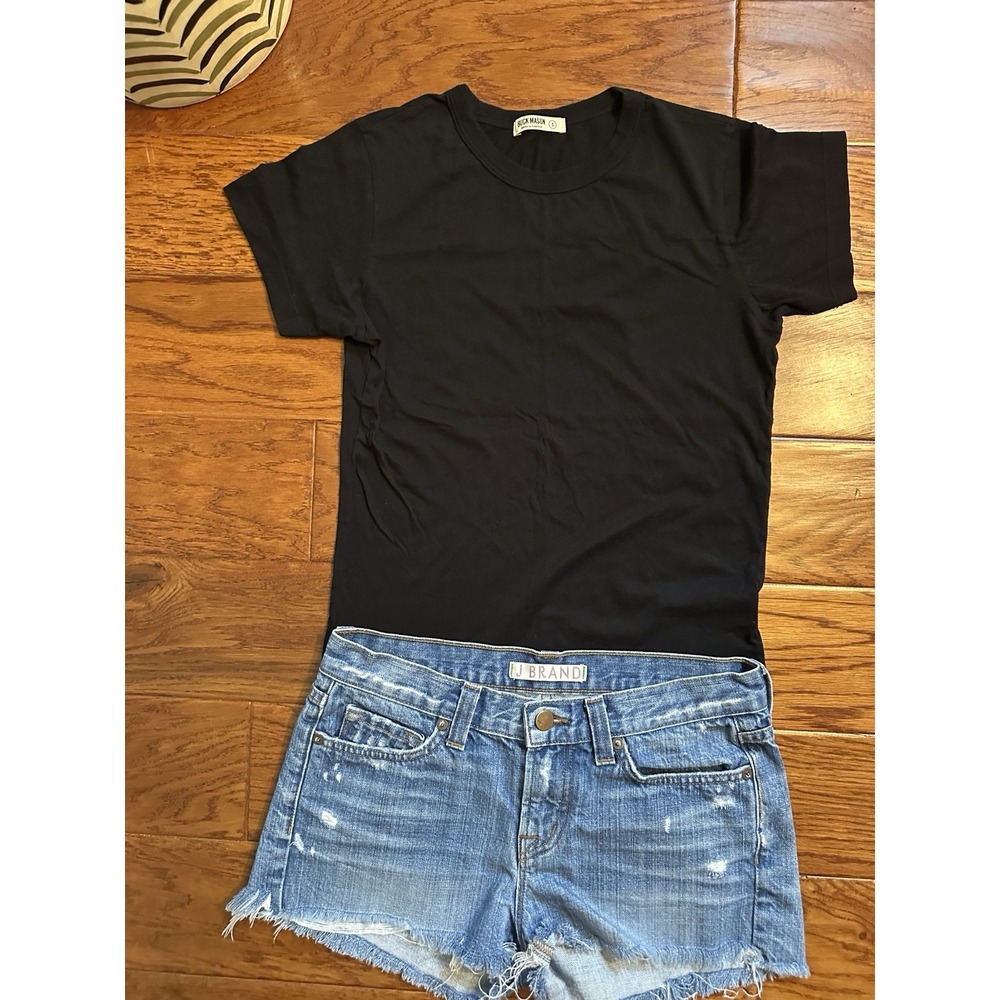 Buck Mason Womens S Black 100% Cotton Short Sleeve Crewneck T-Shirt Made In USA